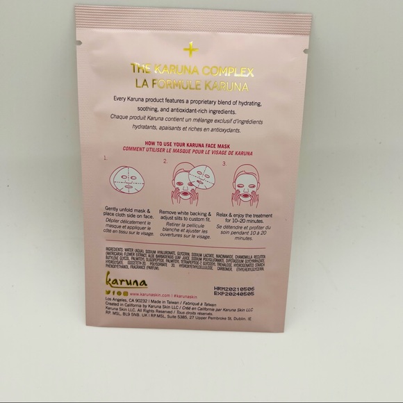 NWT Karuna Hydrating+ Facial Sheet Mask:Soybean & Hyaluronic Acid Help Restore - Picture 12 of 13